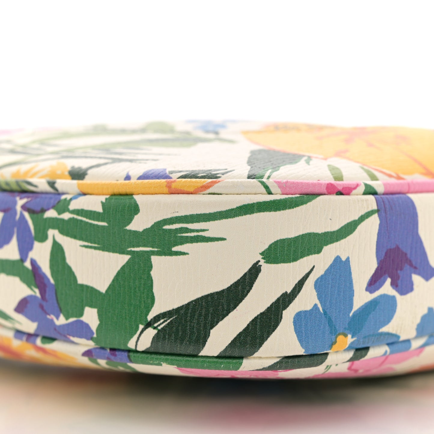 X KEN SCOTT New Shangai Calfskin Jardin D'Avril Floral Print Small Jackie 1961 Hobo Ivory Pink