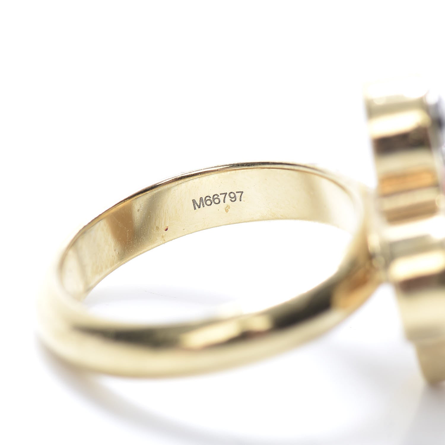 Louis Vuitton Crystal Love Letters Timeless Ring Gold M 6.5 7 of 8