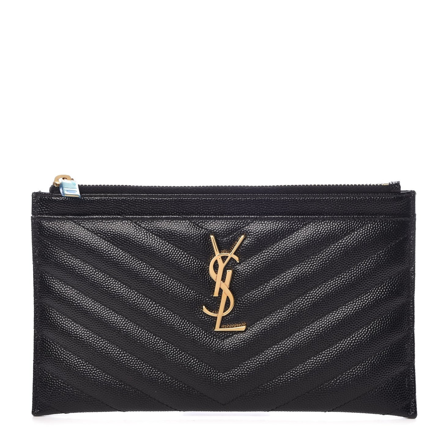 Grain De Poudre Chevron Monogram Bill Pouch Black