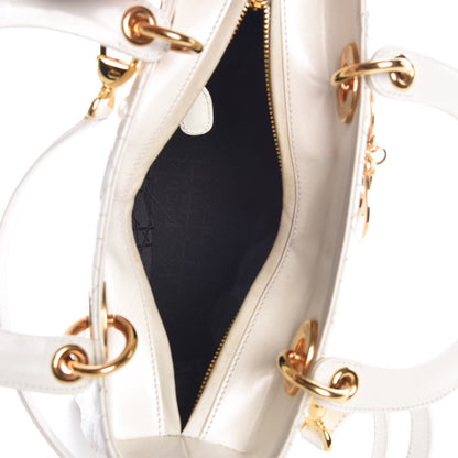 Christian Dior Patent Cannage Medium Lady Dior White 5 of 17
