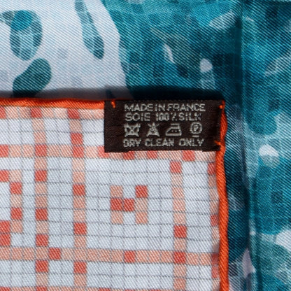 Hermes Silk A Beverly Hills Scarf 90 Bleu 5 of 5