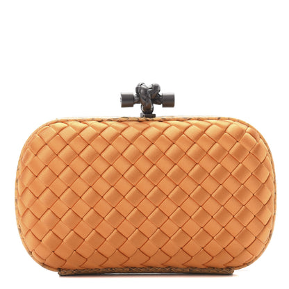Bottega Veneta Satin Intreccio Impero Ayers Knot Clutch Orange 1 of 6