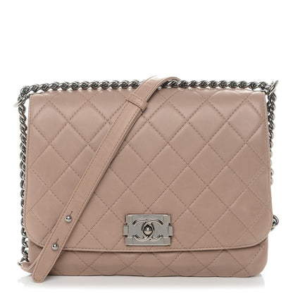 Chanel Lambskin Quilted Boy Messenger Beige 1 of 7