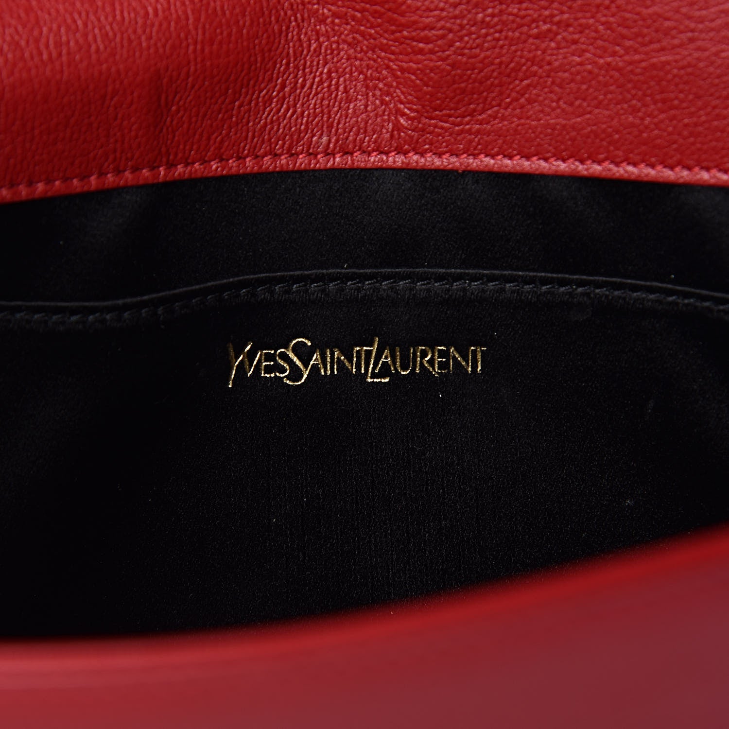 Saint Laurent Calfskin Monogram Large Belle De Jour Clutch Red 6 of 7