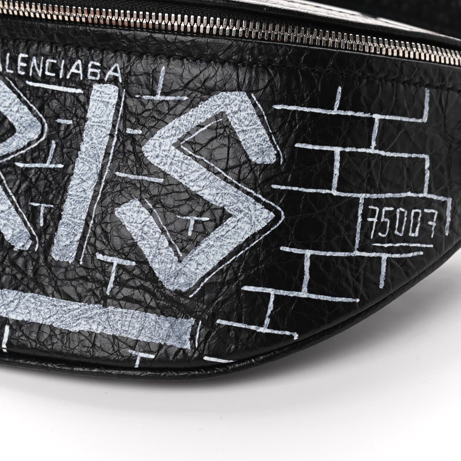 Balenciaga Agneau Arena Graffiti All Over XXS Souvenir Belt Bag Black White 8 of 9