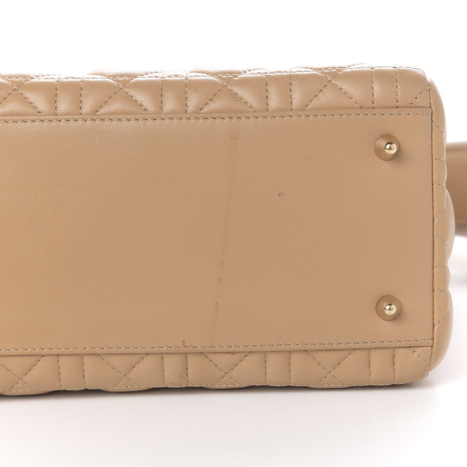 Christian Dior Lambskin Cannage Medium Lady Dior Beige 17 of 18