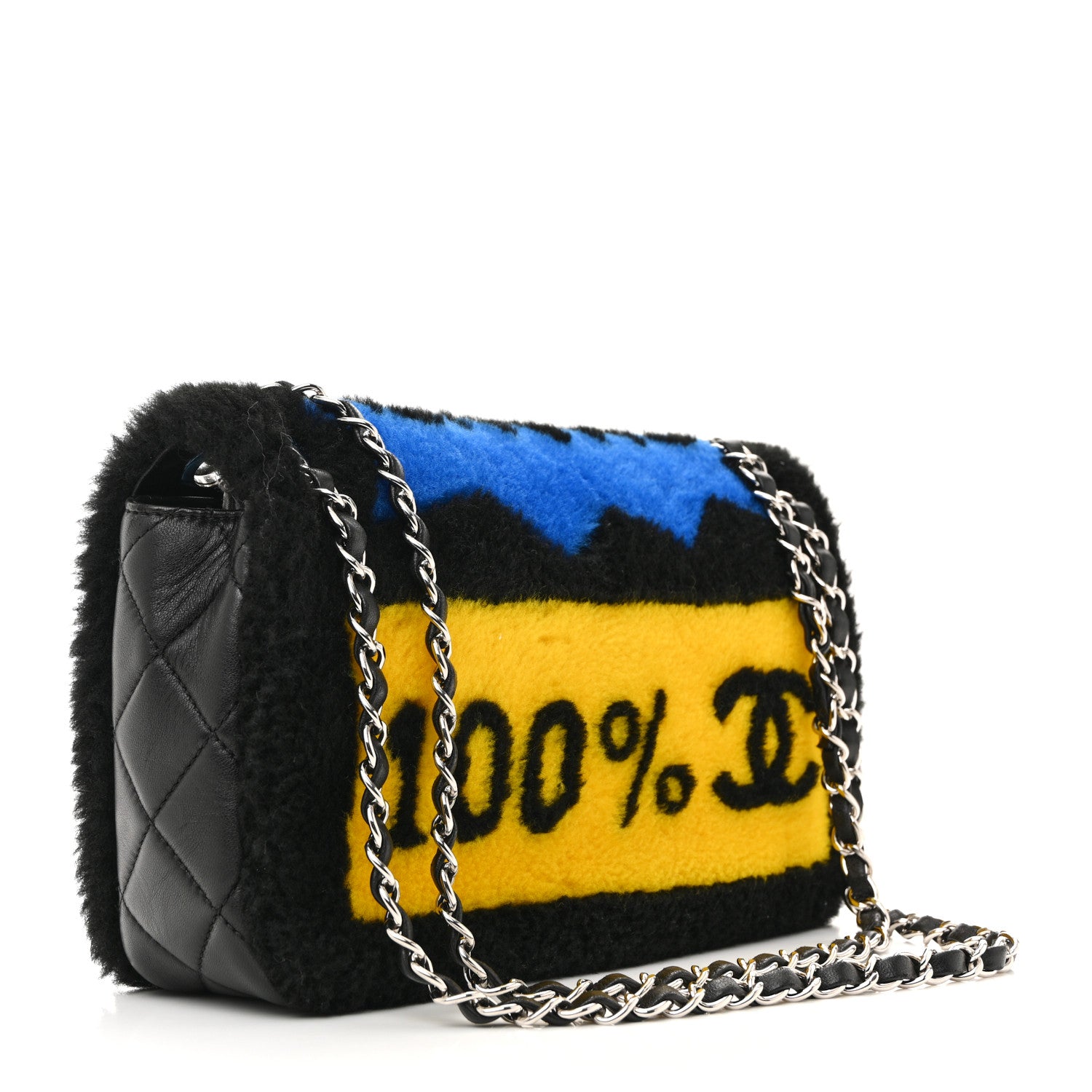 Chanel Shearling Lambskin Medium Chanel 100% Flap Black 3 of 10
