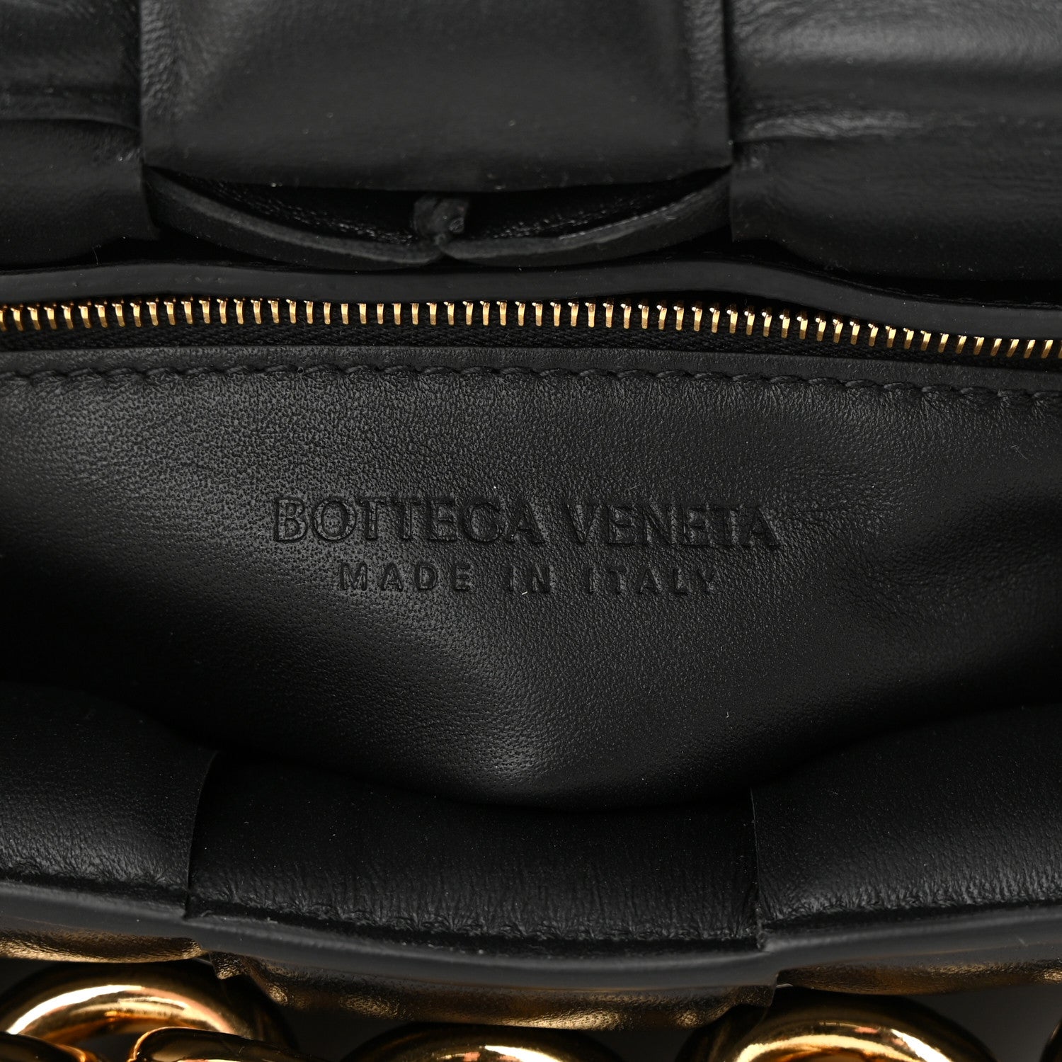 Bottega Veneta Lambskin Maxi Intreccio Padded Chain Cassette Crossbody Bag Black 6 of 10