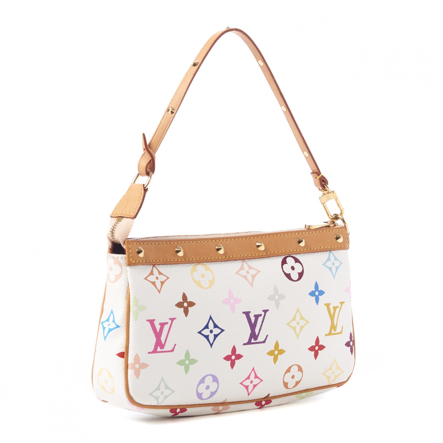 Louis Vuitton Monogram Multicolor Pochette Accessories White 2 of 7