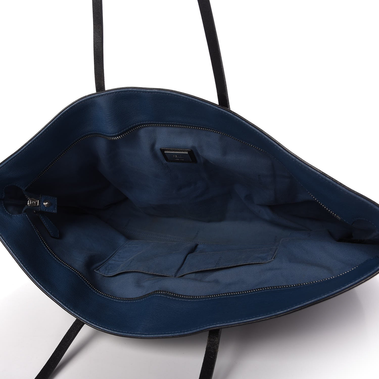 Fendi Vitello Elite Cuoio Monster Buggies Medium Roll Tote Black Multicolor Blue Cobalto 5 of 10