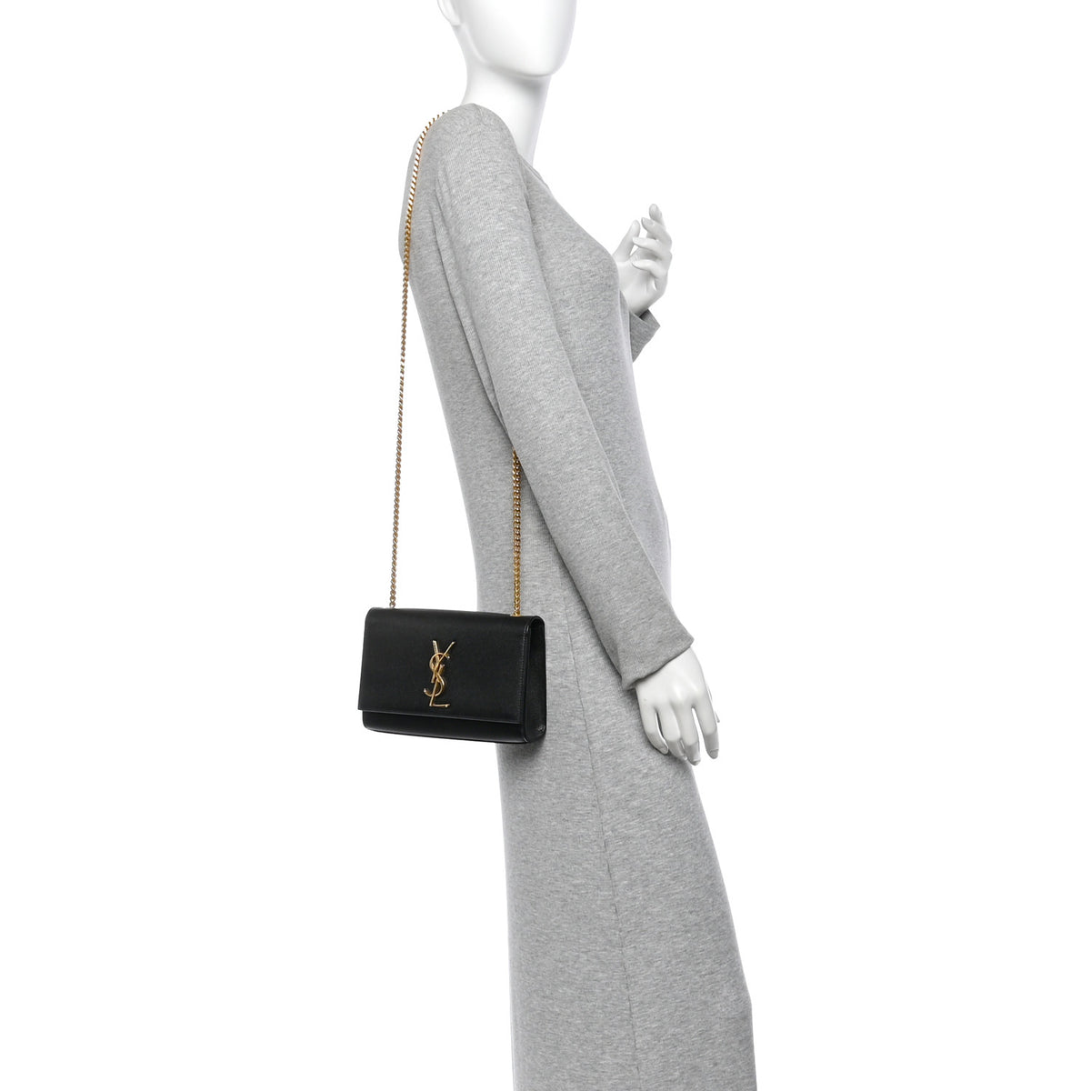 Grain De Poudre Small Monogram Kate Satchel Black