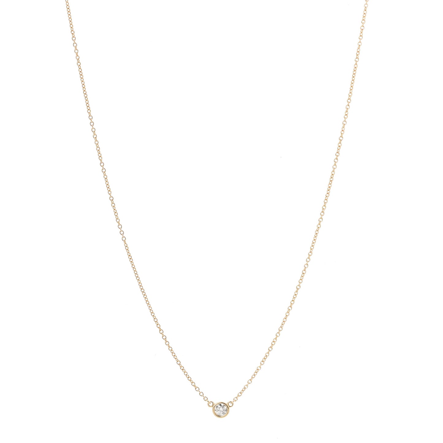 18K Yellow Gold Diamond .14ct Elsa Peretti Diamonds by the Yard Pendant Necklace