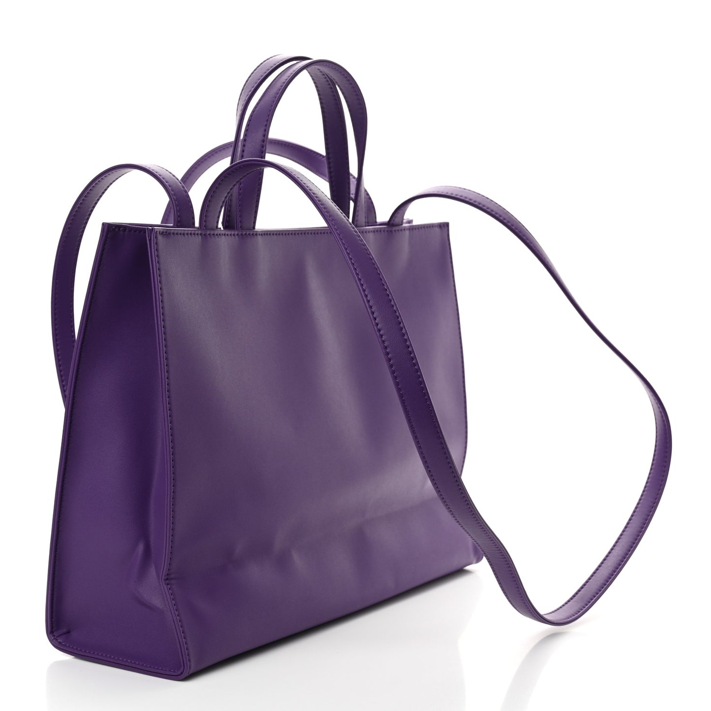Vegan Leather Medium Shopping Bag Grape