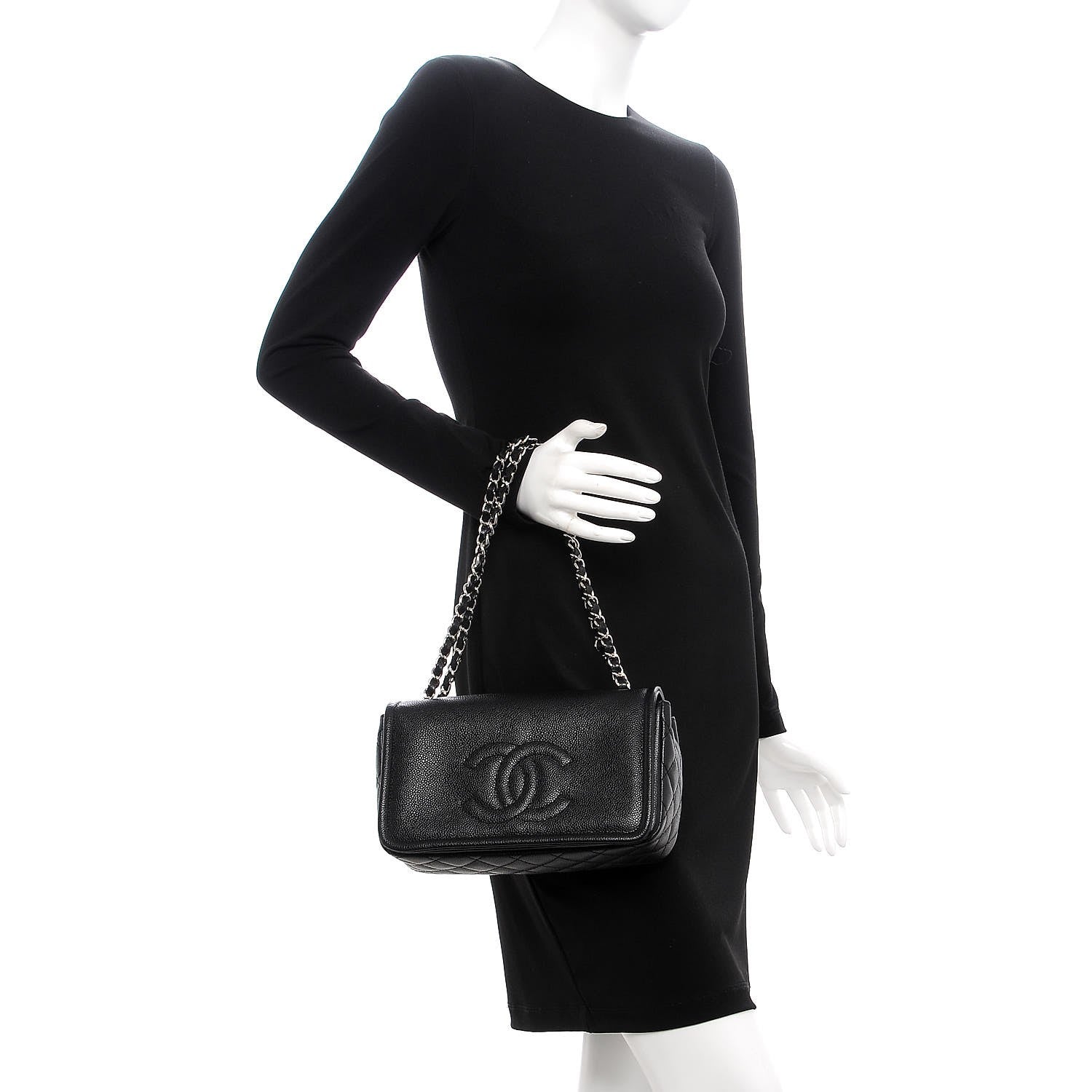 Chanel Caviar Medium Timeless CC Flap Black 2 of 7