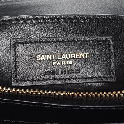Saint Laurent Calfskin Y Quilted Monogram Small Loulou Chain Satchel Black 9 of 11