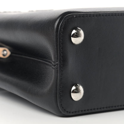 Louis Vuitton Smooth Calfskin Crystal Flowers Capucines BB Black 4 of 14