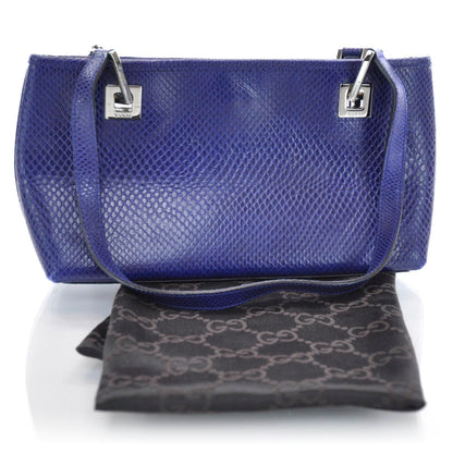 Gucci Lizard Embossed Leather Shoulder Bag Purple 3 of 9