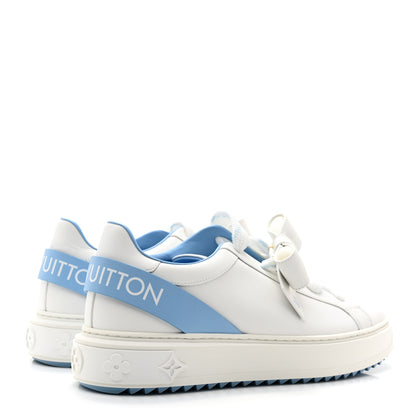 Louis Vuitton Calfskin Time Out Bow Sneakers 40 Blue 4 of 11