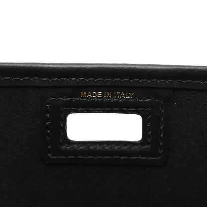 Fendi Glazed Fabric Vitello Century FF 1974 Stamp Patch Mini Peekaboo Defender Cover Mogano Panna Black 6 of 6