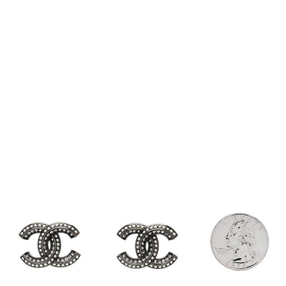 Chanel Crystal Pearl Chain Mania CC Earrings Gold 2 of 5