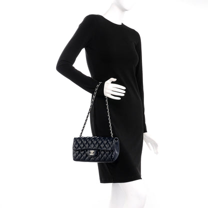 Chanel Distressed Patent Quilted East West Flap Navy Blue 2 of 9