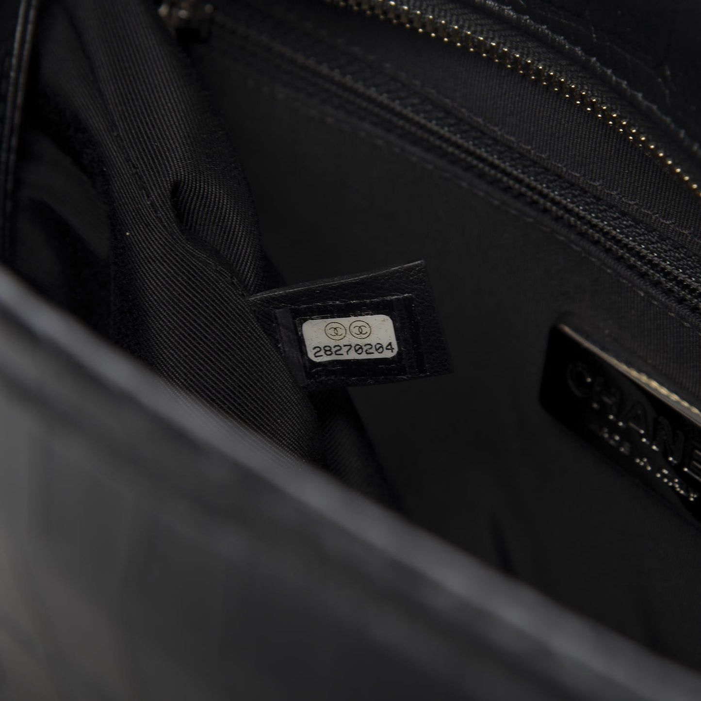 Crocodile Embossed Calfskin Medium Gabrielle Cocodile Hobo Black