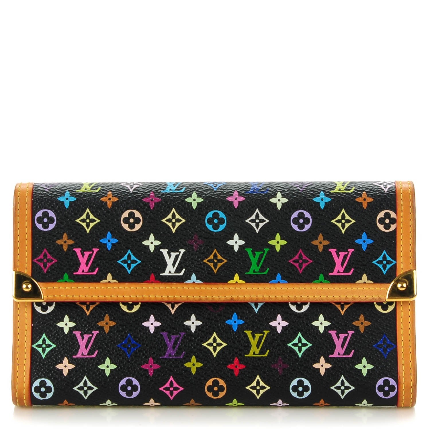 Louis Vuitton Monogram Multicolor Porte Tresor International Wallet Black 1 of 7