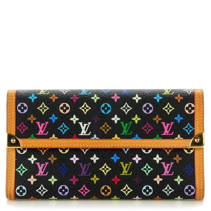 Louis Vuitton Monogram Multicolor Porte Tresor International Wallet Black 1 of 7