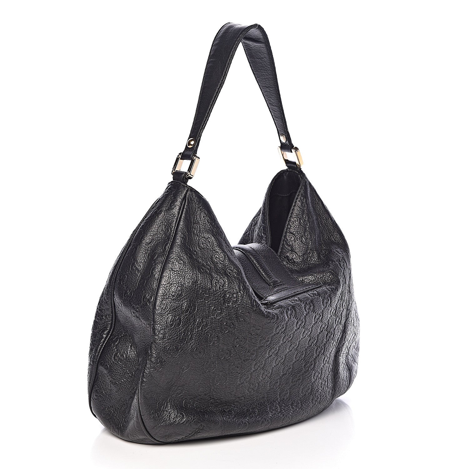 Gucci Guccissima Large New Ladies Web Hobo Black 3 of 14