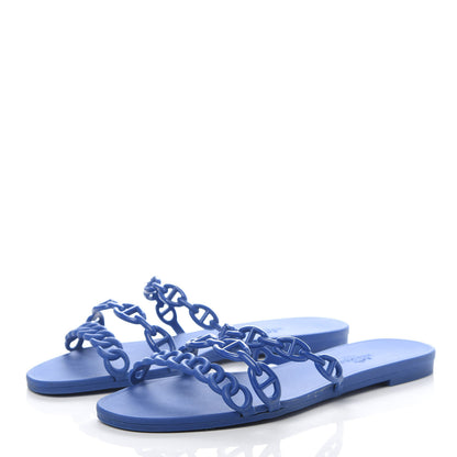 Hermes Rubber Chaine d'Ancre Rivage Sandals 37 Bleu Smalt 3 of 8