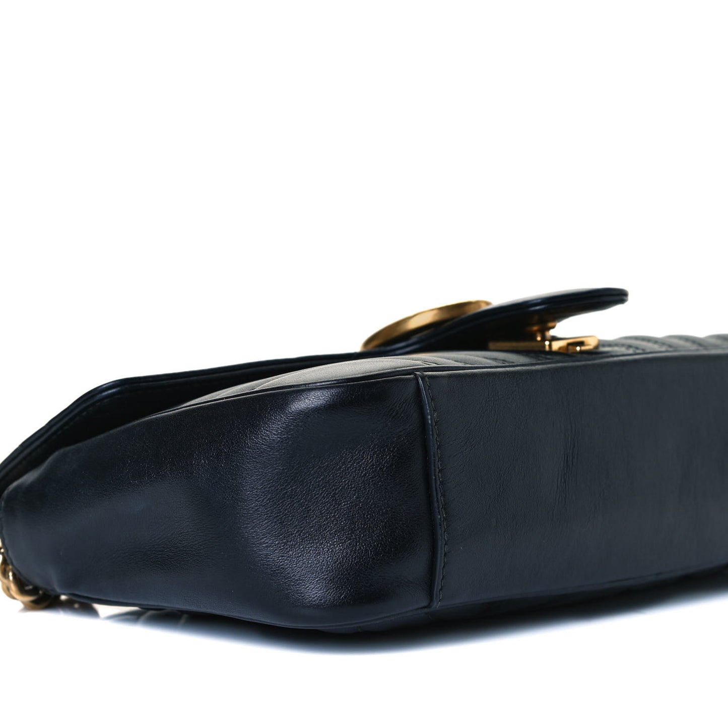 Calfskin Matelasse Small GG Marmont Shoulder Bag Black