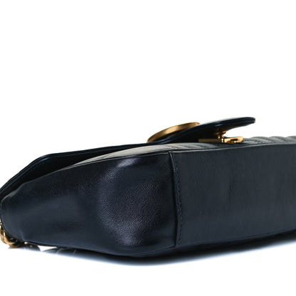 Gucci Calfskin Matelasse Small GG Marmont Shoulder Bag Black 10 of 15