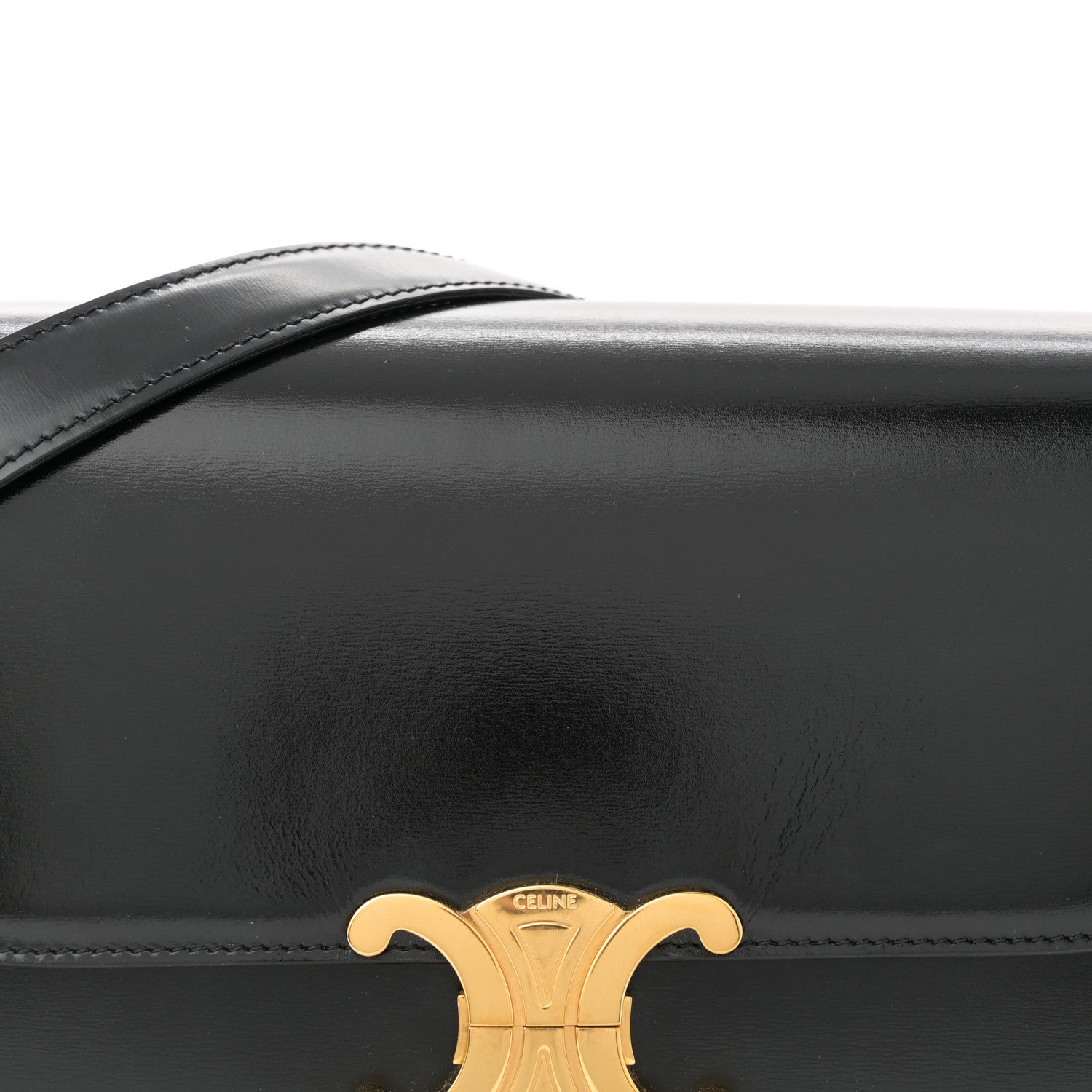 Celine Shiny Calfskin Medium Triomphe Black 8 of 11