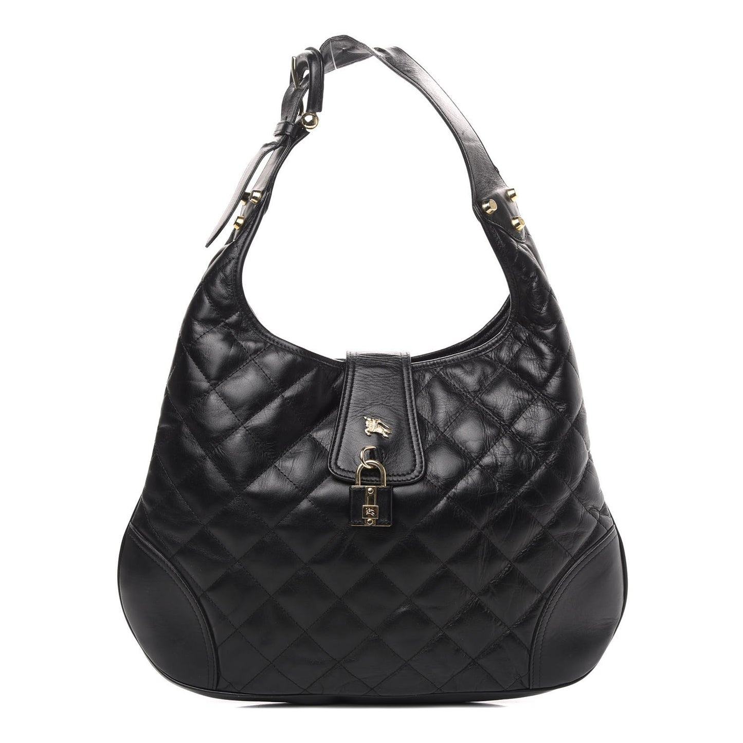 Calfskin Quilted Brook Hobo Black