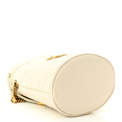 Gucci Calfskin Matelasse Mini GG Marmont 2.0 Bucket Bag White 4 of 10