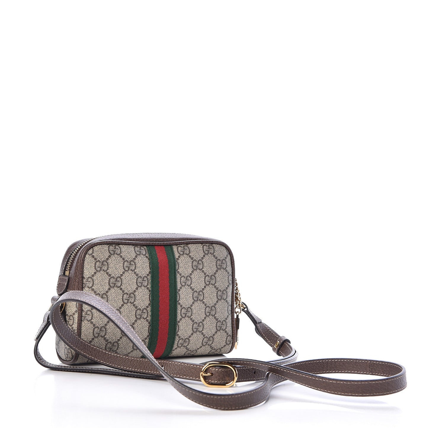 GG Supreme Monogram Web Mini Ophidia Shoulder Bag Brown