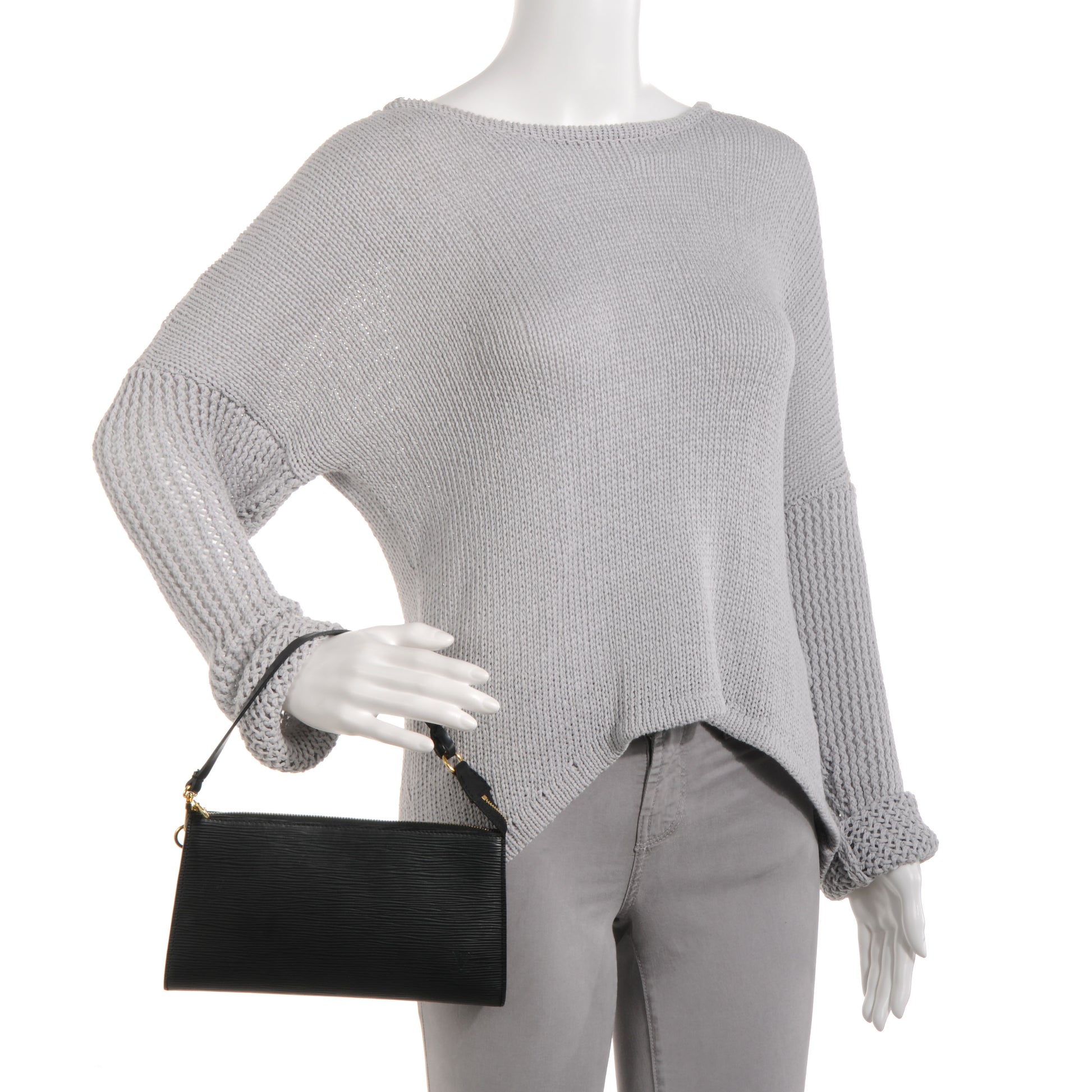Louis Vuitton Epi Pochette Accessories 24 Black 2 of 7