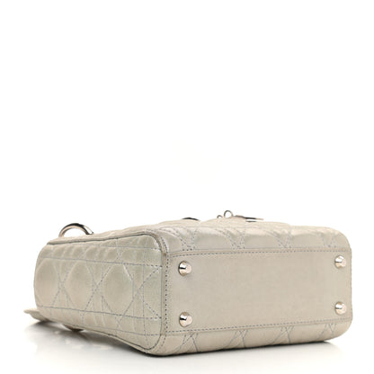 Christian Dior Metallic Lambskin Cannage Mini Lady Dior Grey 3 of 16