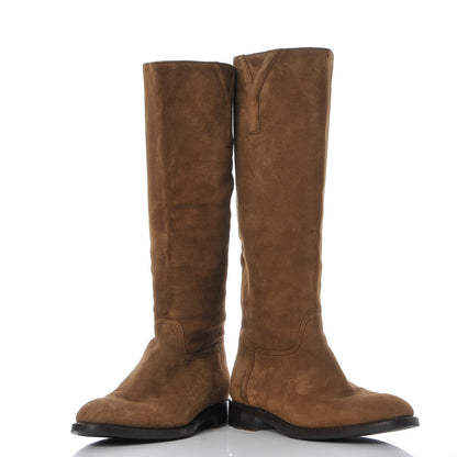 Saint Laurent Suede Knee High Boots 36 Beige 6 of 13
