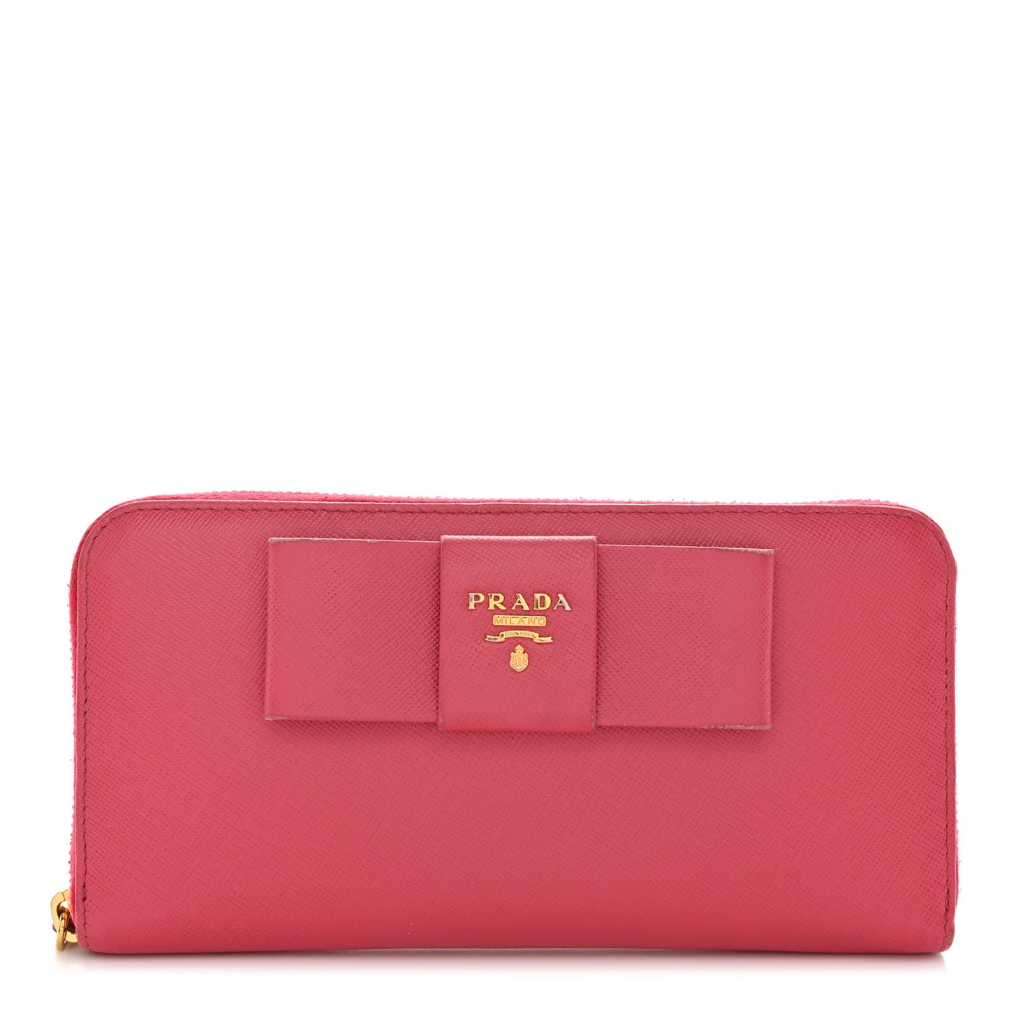 Saffiano Fiocco Bow Zip Around Wallet Peonia