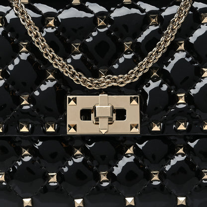 Valentino Garavani Patent Rockstud Spike Wallet on Chain Black 7 of 9