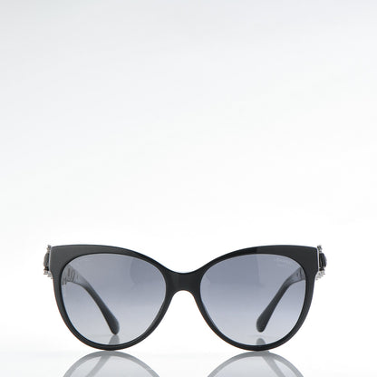 Chanel Crystal Pearl Cat Eye Sunglasses 5336-H-B Black 2 of 8