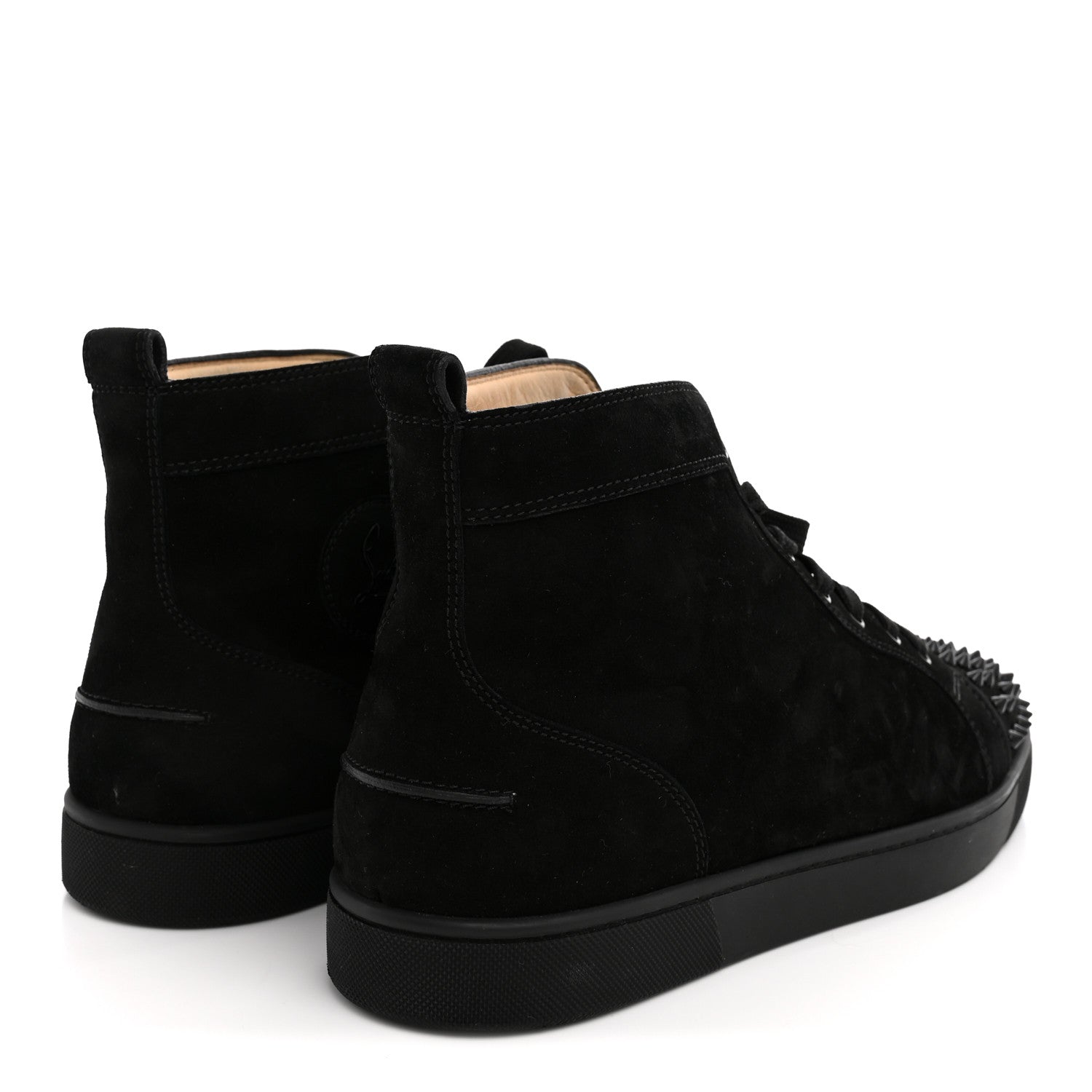 Christian Louboutin Suede Mens Lou Spikes Flat Sneakers 45.5 Black 5 of 10