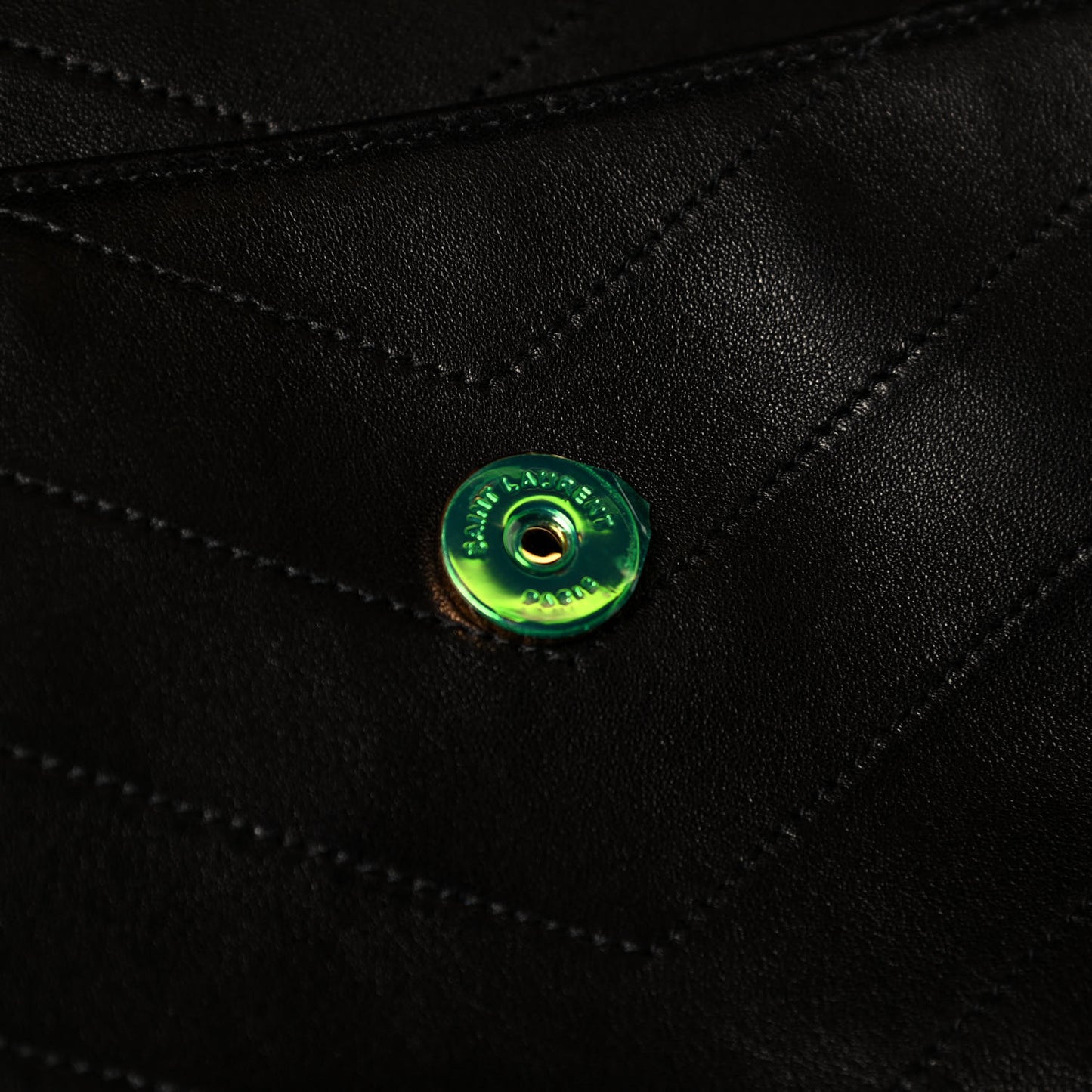 Lambskin Matelasse Monogram Medium Niki Chain Satchel Black