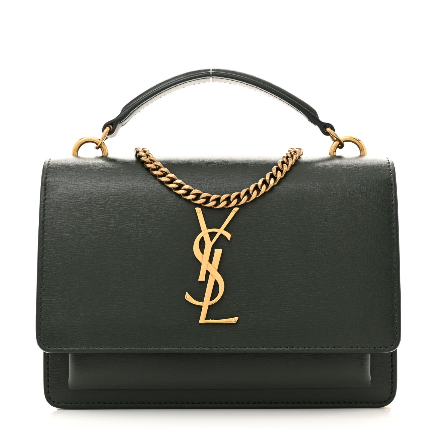 Calfskin Monogram Sunset Chain Wallet Green