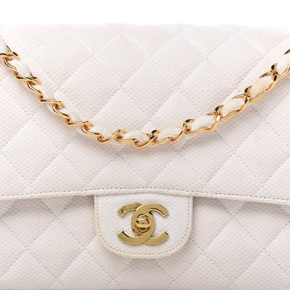 Chanel Neoprene Quilted Medium Double Flap White 11 of 14