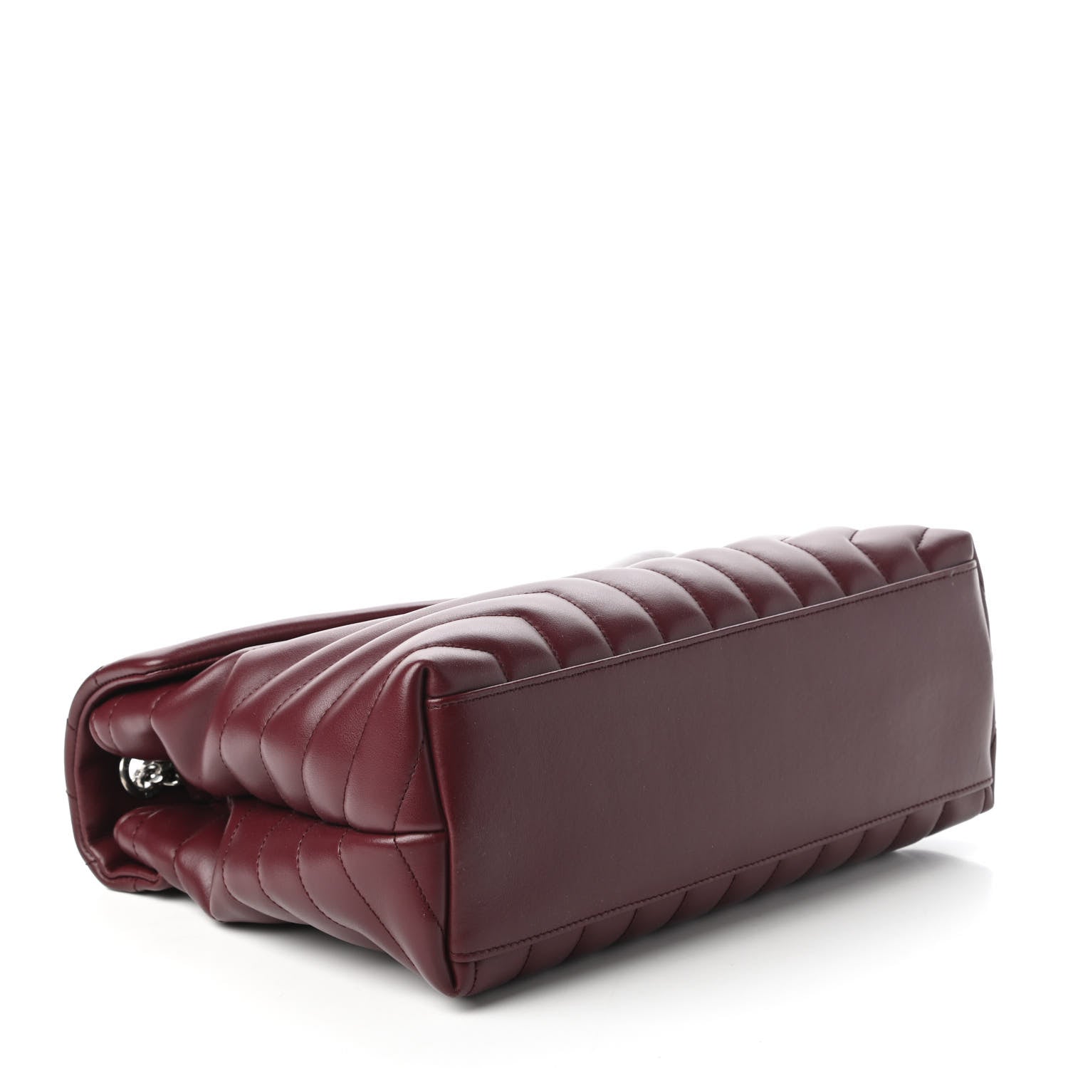 Saint Laurent Calfskin Y Quilted Monogram Medium Loulou Chain Satchel Rouge Legion 4 of 10