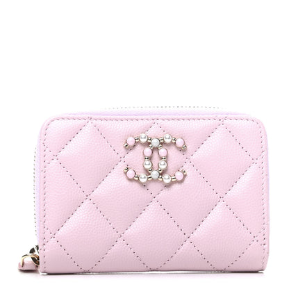 Chanel Caviar Quilted Pearl Coco Candy Zip Coin Purse Light Pink 1 of 8