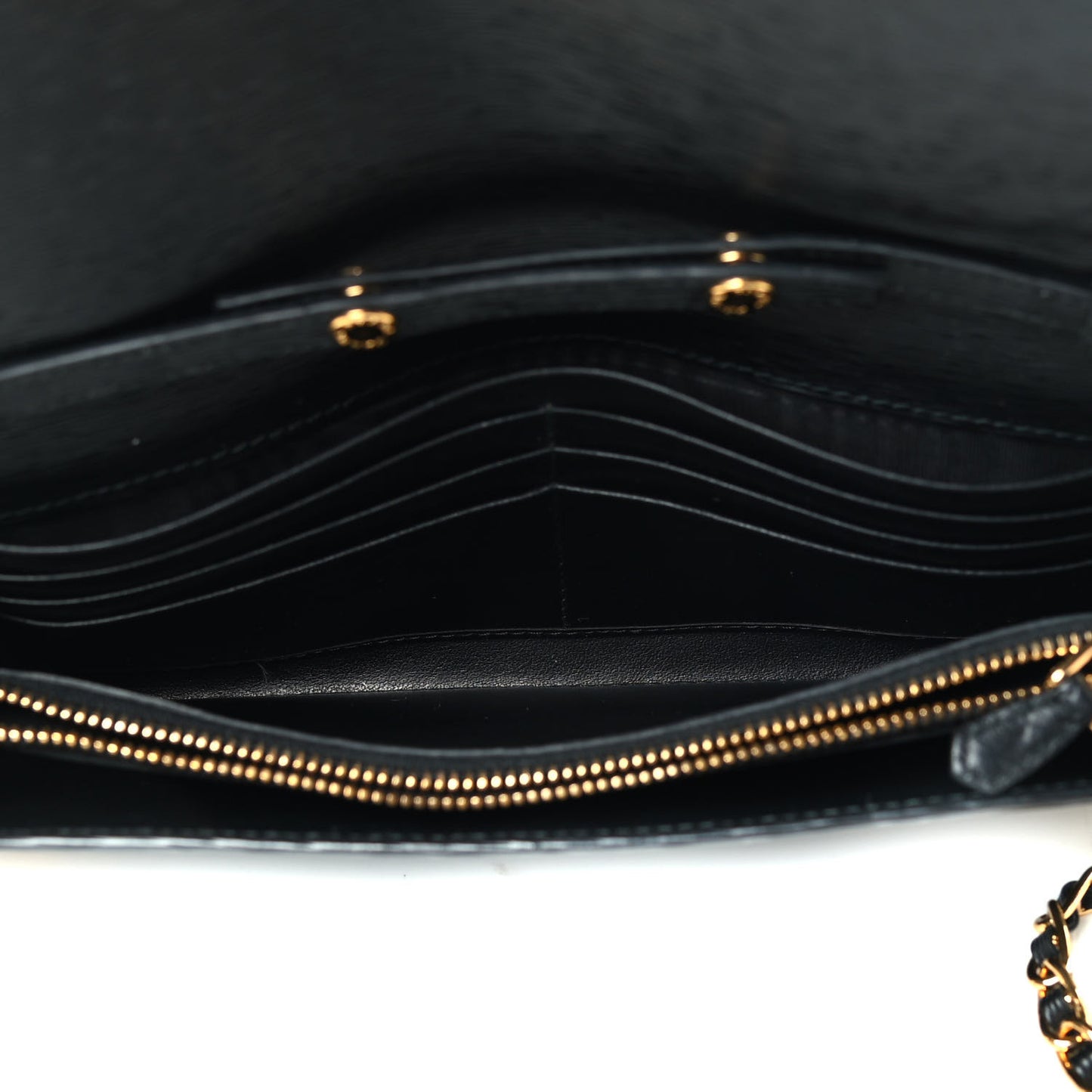 Vitello Move Metal Oro Chain Wallet Black