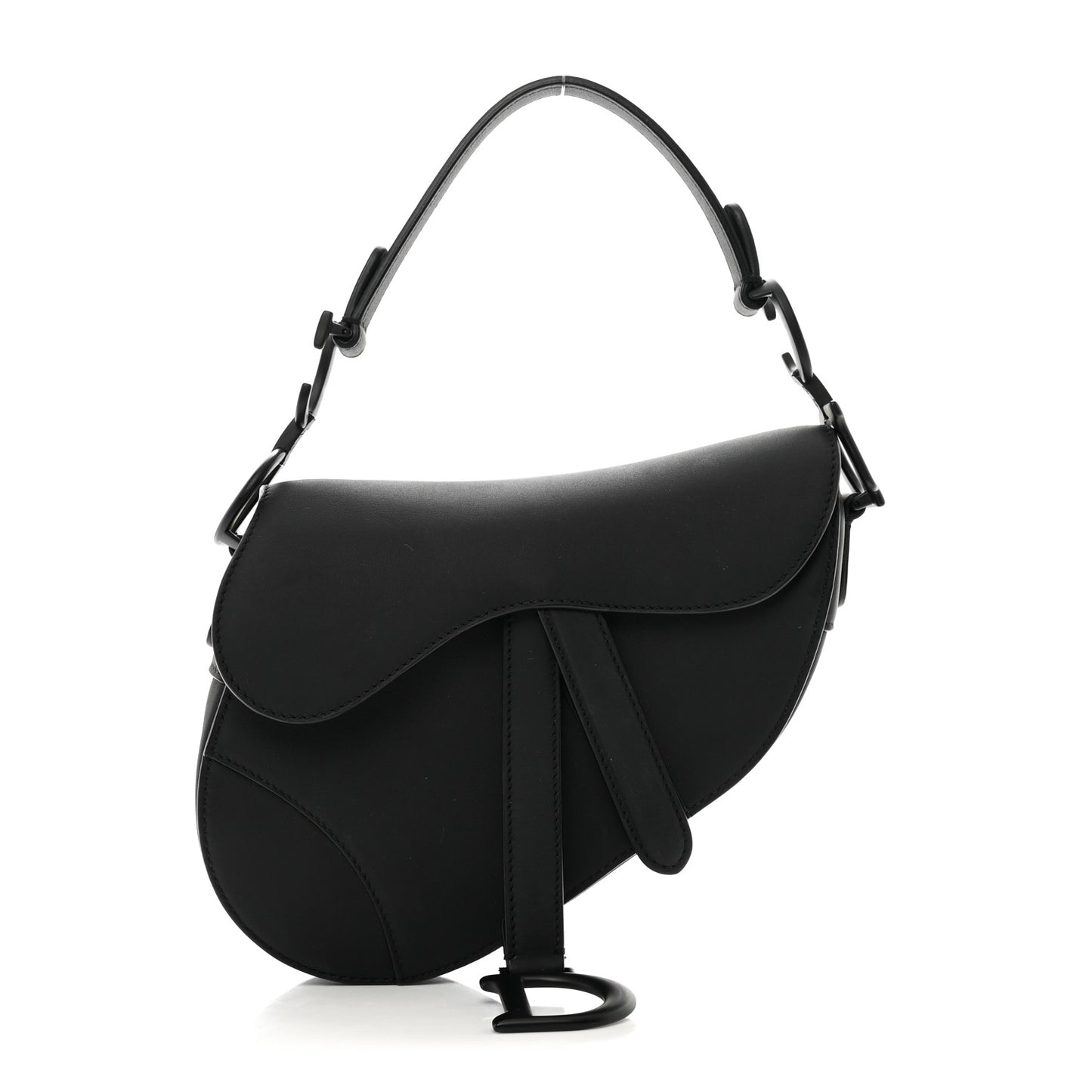 Ultra Matte Calfskin Mini Saddle Bag Black